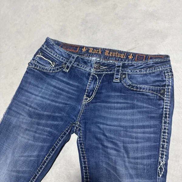 Rock Revival Kelly Skinny Women's Jeans SZ 29 Flap Pockets Boot Denim Thick - Image 2