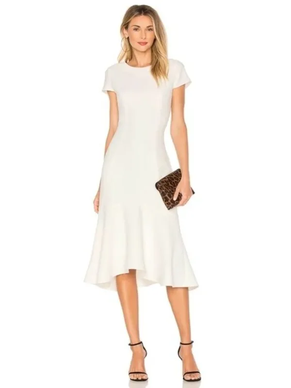 Amanda Uprichard Evalina Dress in Ivory XSmall New Womens Cocktail Sheath - Image 8