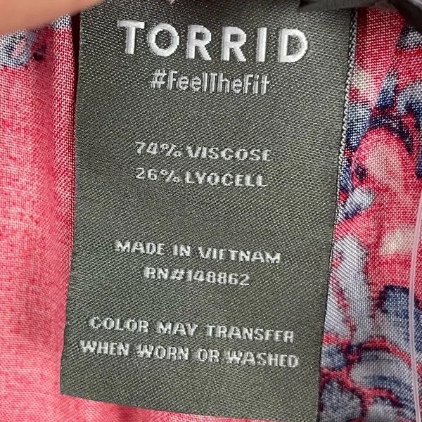 NEW Torrid High-Rise Pull-On Wide-Leg Pant Lollipop Print Size 1 Bohemian Floral - Image 8