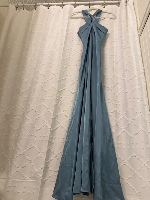 Azazie Bridesmaid Dress Blue - Image 5