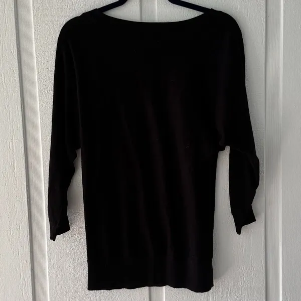 LOFT Dolman Sleeve Tunic Top Blouse Casual Comfy Black Size Medium‎ - Image 3