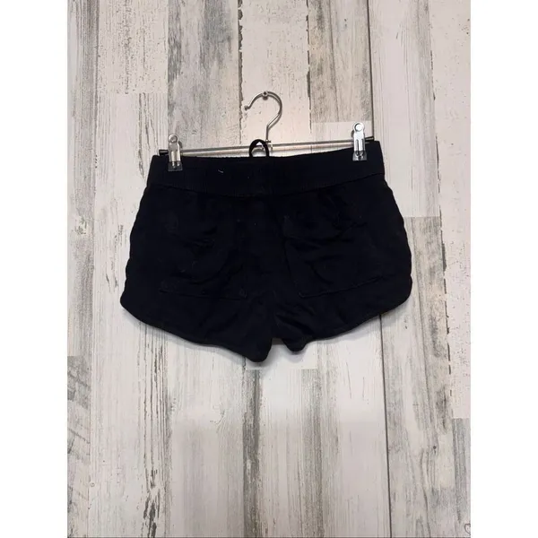 SO Black Lounge Dolphin Hem Shorts XS Drawstring Soft Rayon - Image 3