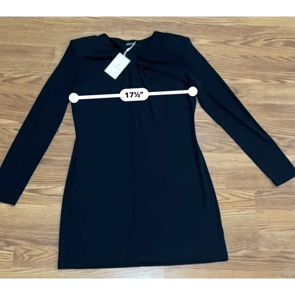 Anine Bing Amaya Black Keyhole Mini Dress Long Sleeve Women’s L - Image 5