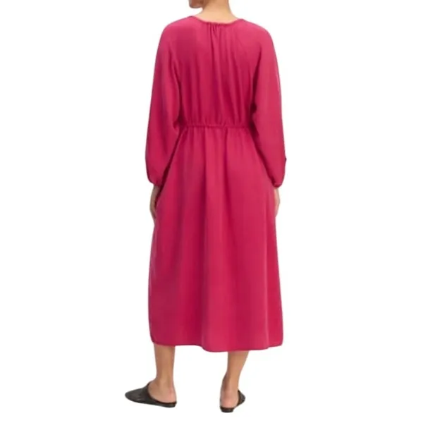 Everlane Tencel Gathered Maxi Dress L Pink Button Modest Oversized Quiet Luxury‎ - Image 6