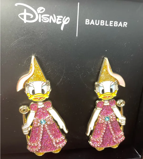 NEW IN BOX Disney BaubleBar Daisy Duck Sparkling Princess Earrings - Image 2