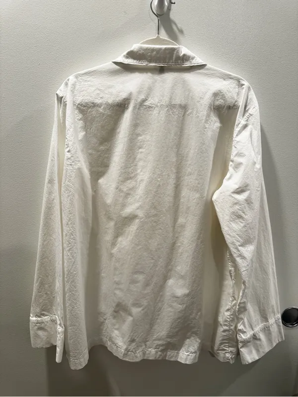 Skims White Poplin Sleep 100% Cotton Button Up Shirt Size Large - Image 6