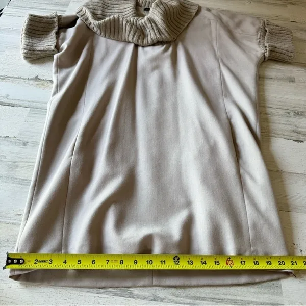 Zara‎ Lagenlook Boho Wool Tunic Mini Dress Knit Neck Straight Silhouette Large - Image 13