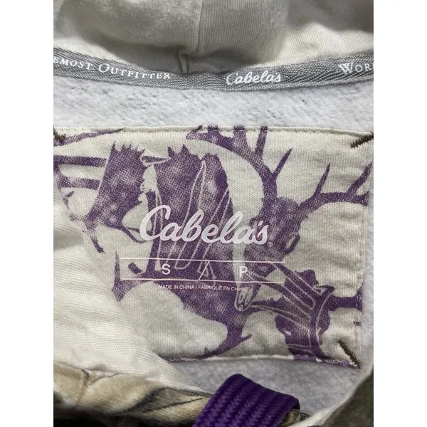 Cabelas Real Tree‎ Pullover Long Sleeve Hoodie Logo Graphic Size Sm Unisex - Image 3