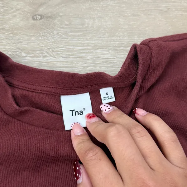 Aritzia TNA Cotton Rib Red Tee - Image 5