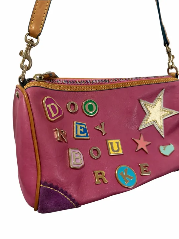 Dooney & Bourke Lindsay Lohan Pink Y2K Charms Bag Multi Color #2 Vintage RARE - Image 2