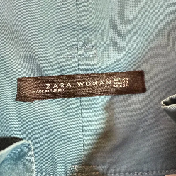 Zara Woman XS Teal Paperbag Wide Leg‎ Pant Tie Belt Minimalist Chic Summer Vaca - Image 8