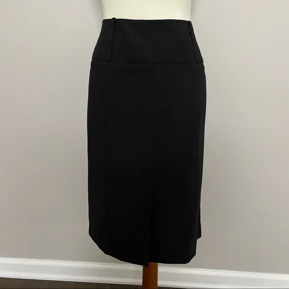 Sharagano Studio Skirt Straight Midi High Waisted Back Split Bet Loops Black - Image 11