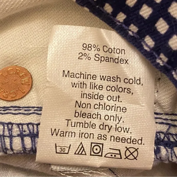 J.Crew Toothpick 29” Waist Navy White Print Skinny Ankle Jeans 26” Inseam - Image 5