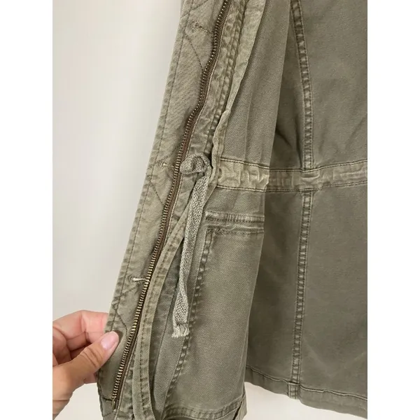 Lucky Brand Jacket‎ Women Medium Utility Military Army Green Cinching Streetwear - Image 2