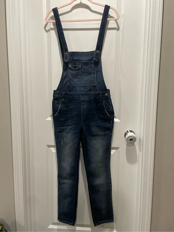 Free People We The Free Milo washed Denim Overalls Size 26 - Image 5