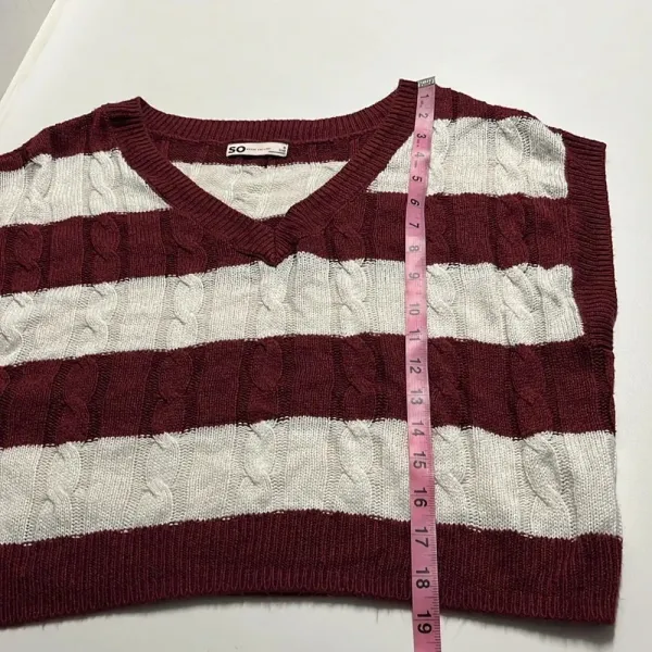 SO Fall‎ sweater vest oversized knit pull over sweater layering preppy equestrian - Image 6