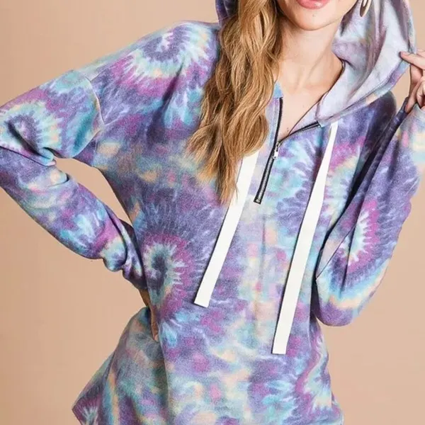 BiBi Brushed Circular Tie Dye Print‎ Terry Hoodie - Image 5