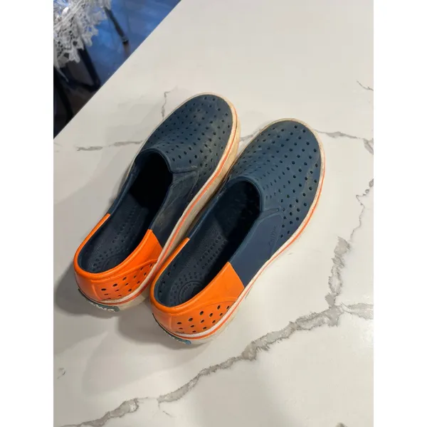 Native Miles Youth Unisex Shoes‎ Blue Orange Slip On Size M4 W6 - Image 3