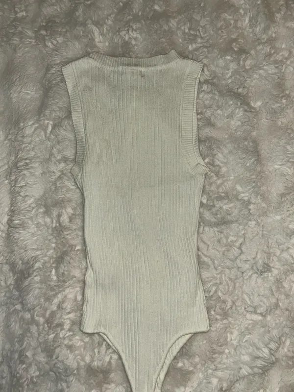 Altar’d State Ribbed Knit Lite Cream Bodysuit - Image 6
