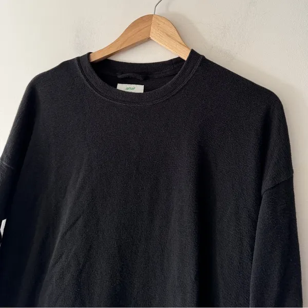 Aerie Black Knit Crewneck‎ Long Sleeve Oversized - Image 2