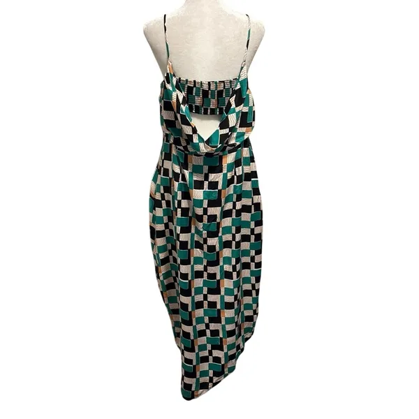 Anthropologie Size 12 Sleeveless Draped Back Asymmetrical Hem Slip Midi Dress - Image 5