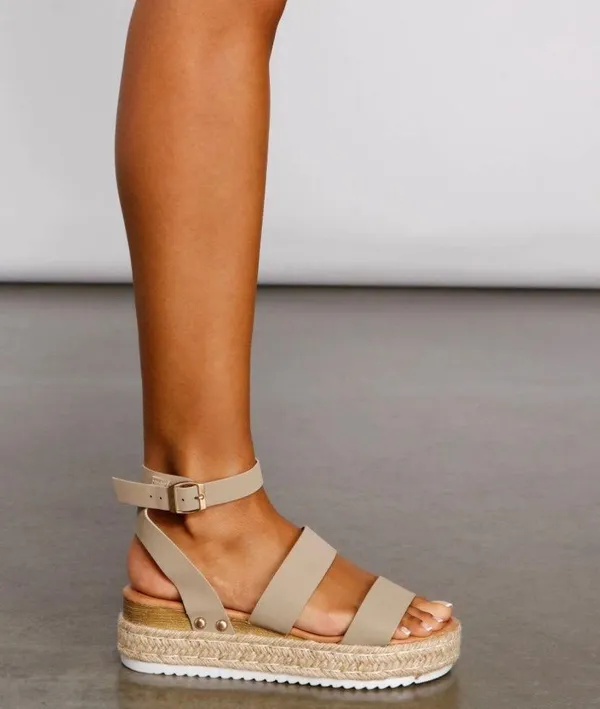 Soda Taupe Espadrille Platform Wedges - Image 3