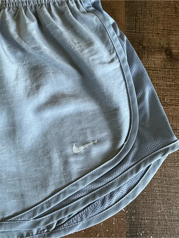 Nike Dri-FIT Running Shorts Women's Medium light blue Drawstring Lined Athletic - Image 3