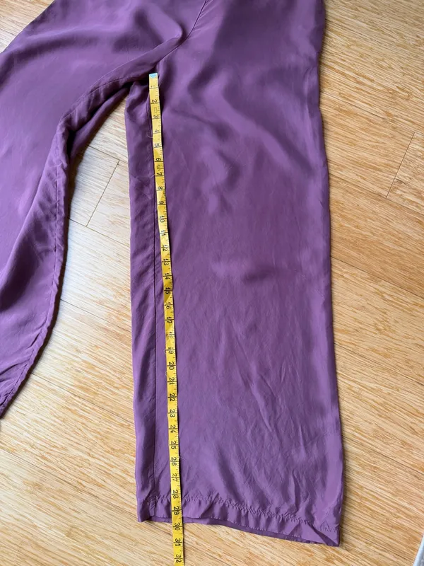 Athleta Calm Cool Wide Leg Satin Pants S Mauve Rose Cupro - Image 9