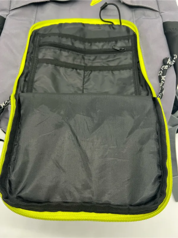 Hurley Backpack Multi-Pockets Outside Padded Computer Pocket Inside Grey/Yellow - Image 6
