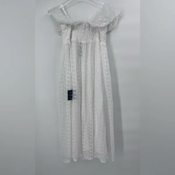 Lulus Lovely Charisma White Eyelet‎ Embroidered Off-The-Shoulder Dress - Image 4