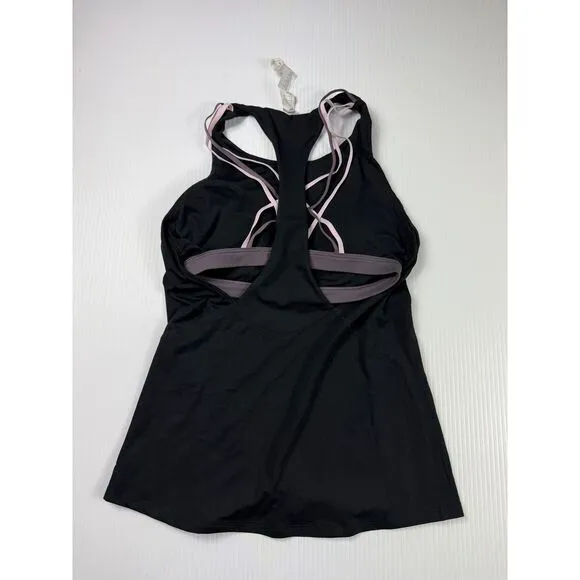 Black‎ fabletics Top with Built-in Sports Bra Workout Fitness Yoga Running S - Image 6