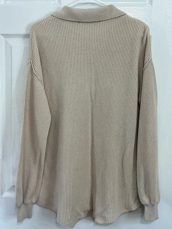 Free People FP Beach Picnic Beige Linen Romper Coastal Grandma Boho Lounge XS - Image 3