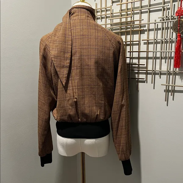 Forever 21 Brown Checkered Earhart Bomber Jacket - Image 5