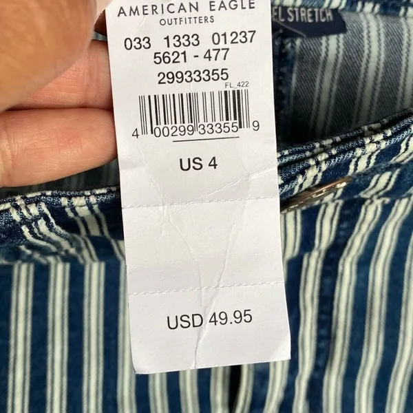 American Eagle Next Level Stretch Hi Rise Pinstripe Shorts Size 4 NWT - Image 5