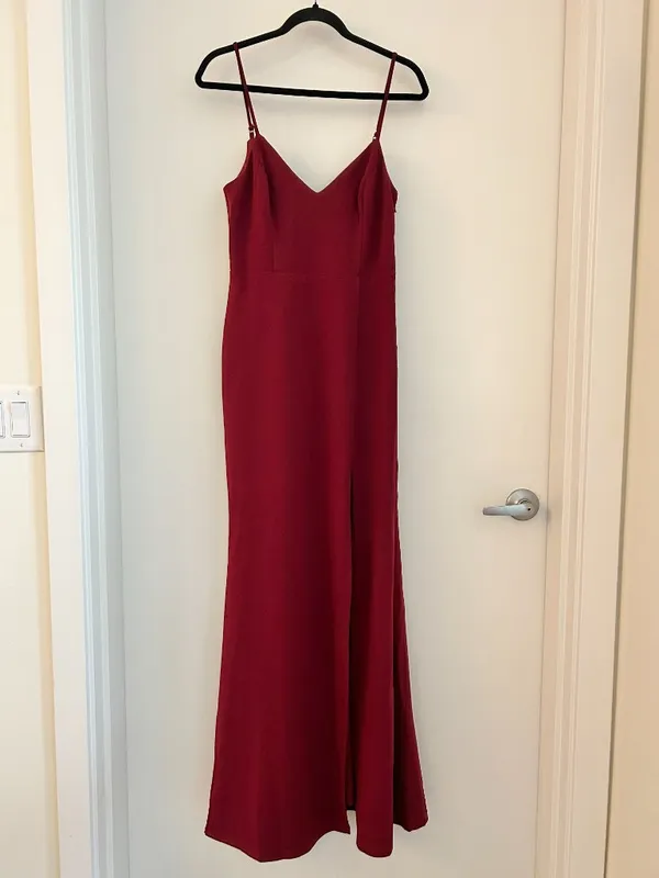 Lulus Eloquent Ease Burgundy Sleeveless Mermaid Maxi Dress Prom Party Size M - Image 12