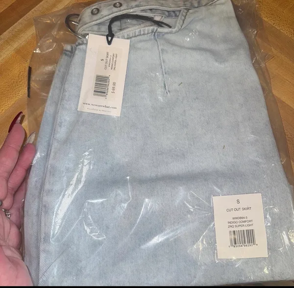 We Wore What Cropped denim top & cut out skirt - Image 11