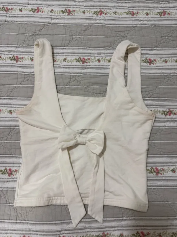 Edikted White Going Out Tank Bow Back - Image 2