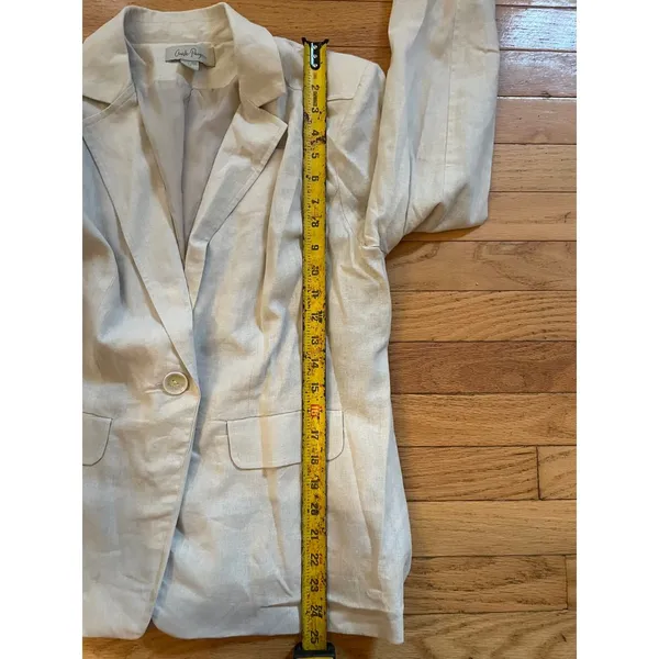 Charlie Paige‎ cream linen blazer size small - Image 4