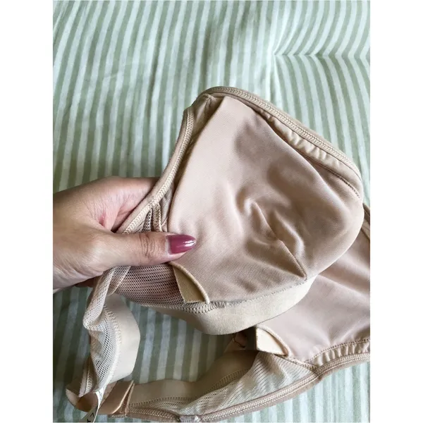 Lively Mesh Trim Triangle Padded Bralette Size S Cream Removable Padding - Image 8