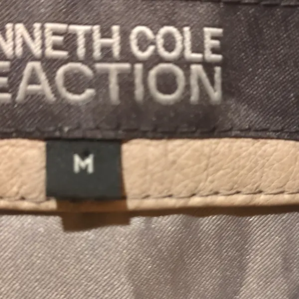 Kenneth Cole Leather Jacket Beige Size M - Image 5