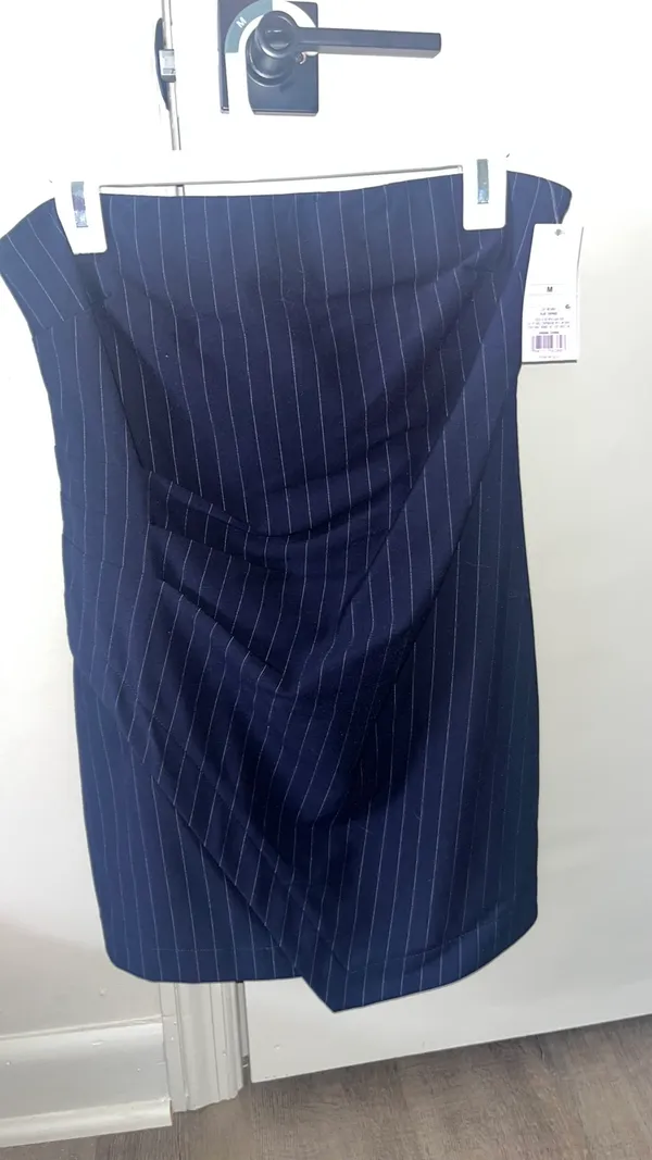 Navy blue pinstripe dress - Image 2