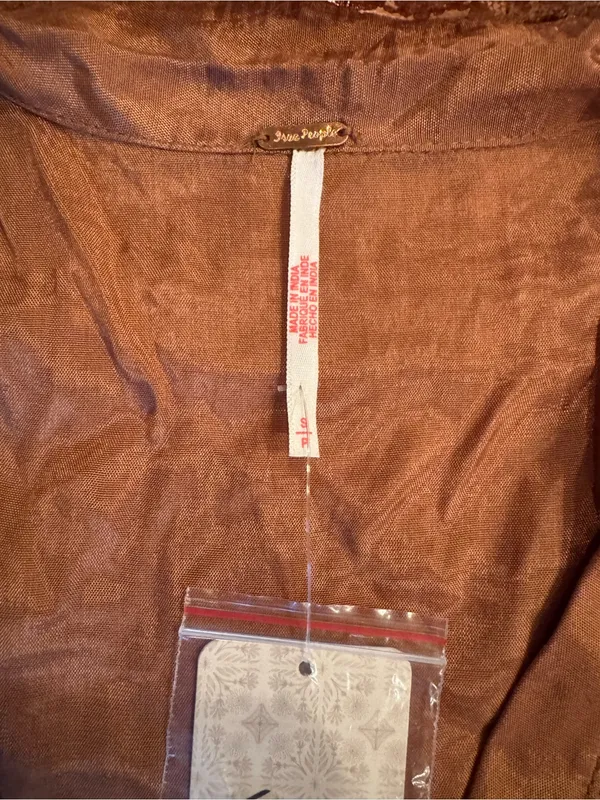 NWT Free People Marigold Shine Lace Top Holiday Toffee Size S - Image 5