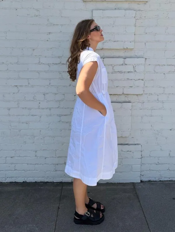 Free Assembly white linen dress with pockets sz S #linendress #bohemian #beach #oldmoney - Image 3