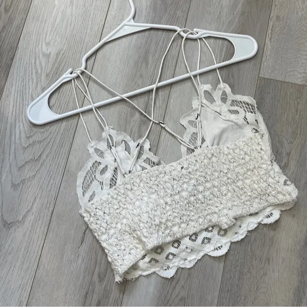 Free People Bralette adella lace pullover womens White (medium) boho festival - Image 3