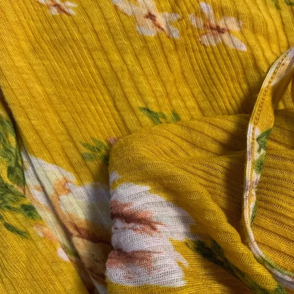 Free People Baby Doll Hi-Low Floral Tunic Boho Mustard Gold Yellow Small - Image 11