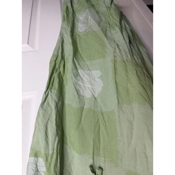 Native Youth Green Jumpsuit Hippie Distressed Patchwork Artsy Floral Celestial - Image 9