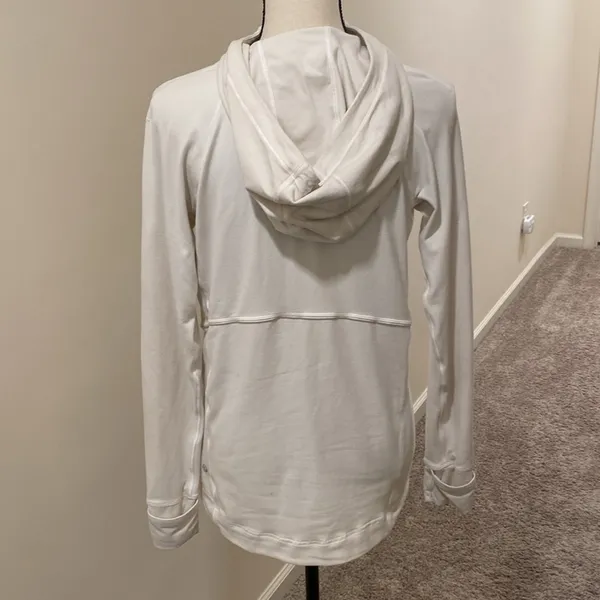 Lululemon warm stabilizer 1/2 zip hoodie Size 6 Cream Athleisure Athletic - Image 8