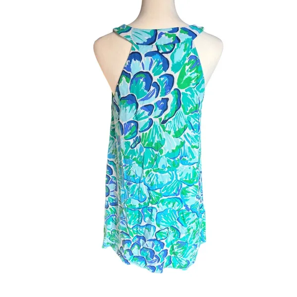 Lilly Pulitzer Achelle Swing Dress Agate Green Lazy River pattern women's small - Image 3
