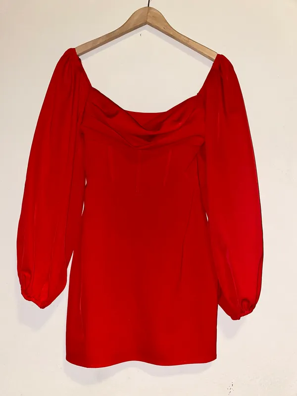 Princess Polly LILLIE LONG SLEEVE MINI DRESS RED - Image 3