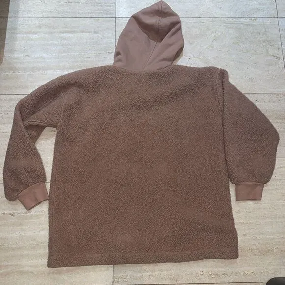 Madewell Womens Bubble-Sleeve Hoodie Sweatshirt Long Sleeve‎ Brown Size Small - Image 4